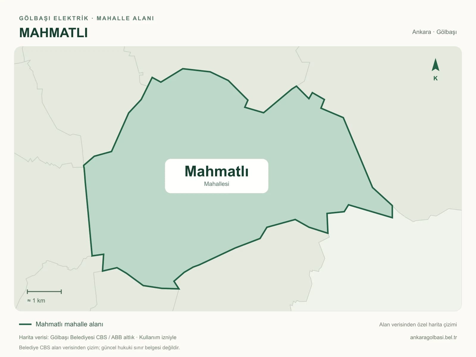 Mahmatlı Mahallesi alanı ve çevresini gösteren harita